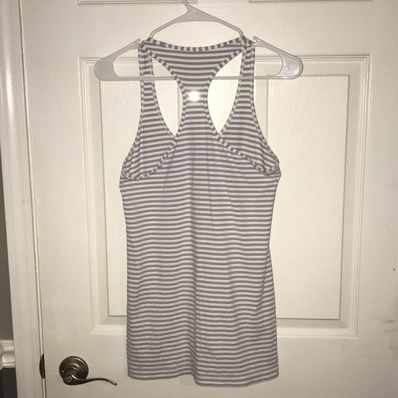 Lululemon Gray/White Striped Tank - Picture 5 of 6